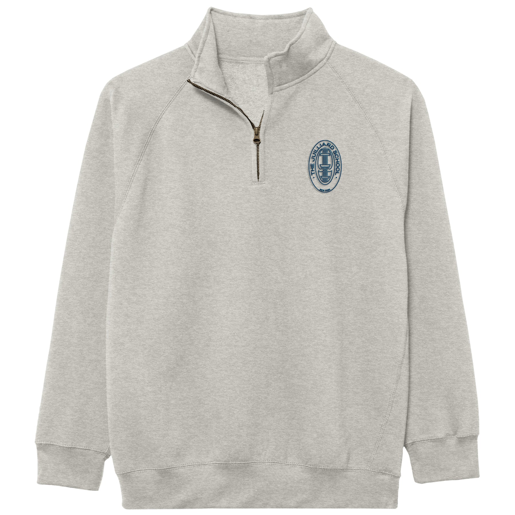 Sweatshirt: Benchmark Quarter Zip in Gray with screenprint seal