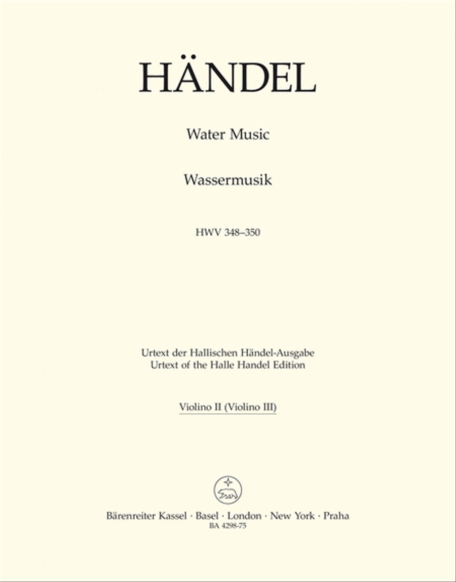 Handel: Water Music HWV 348-350 Violin 2 Part