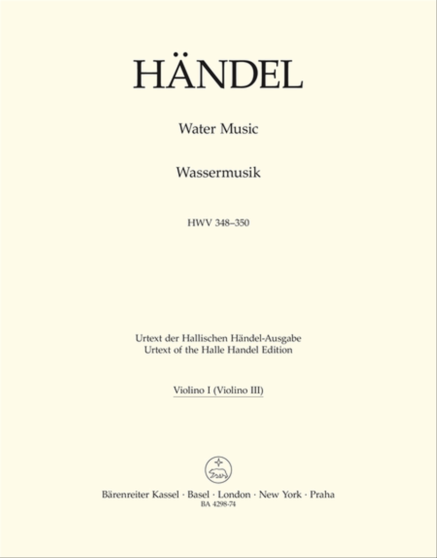 Handel: Water Music HWV 348-350 Violin 1 Part