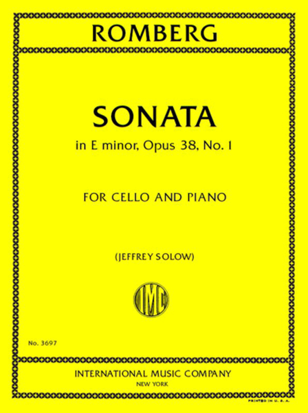 Romberg Cello Sonata in E minor, Op. 38, No. 1