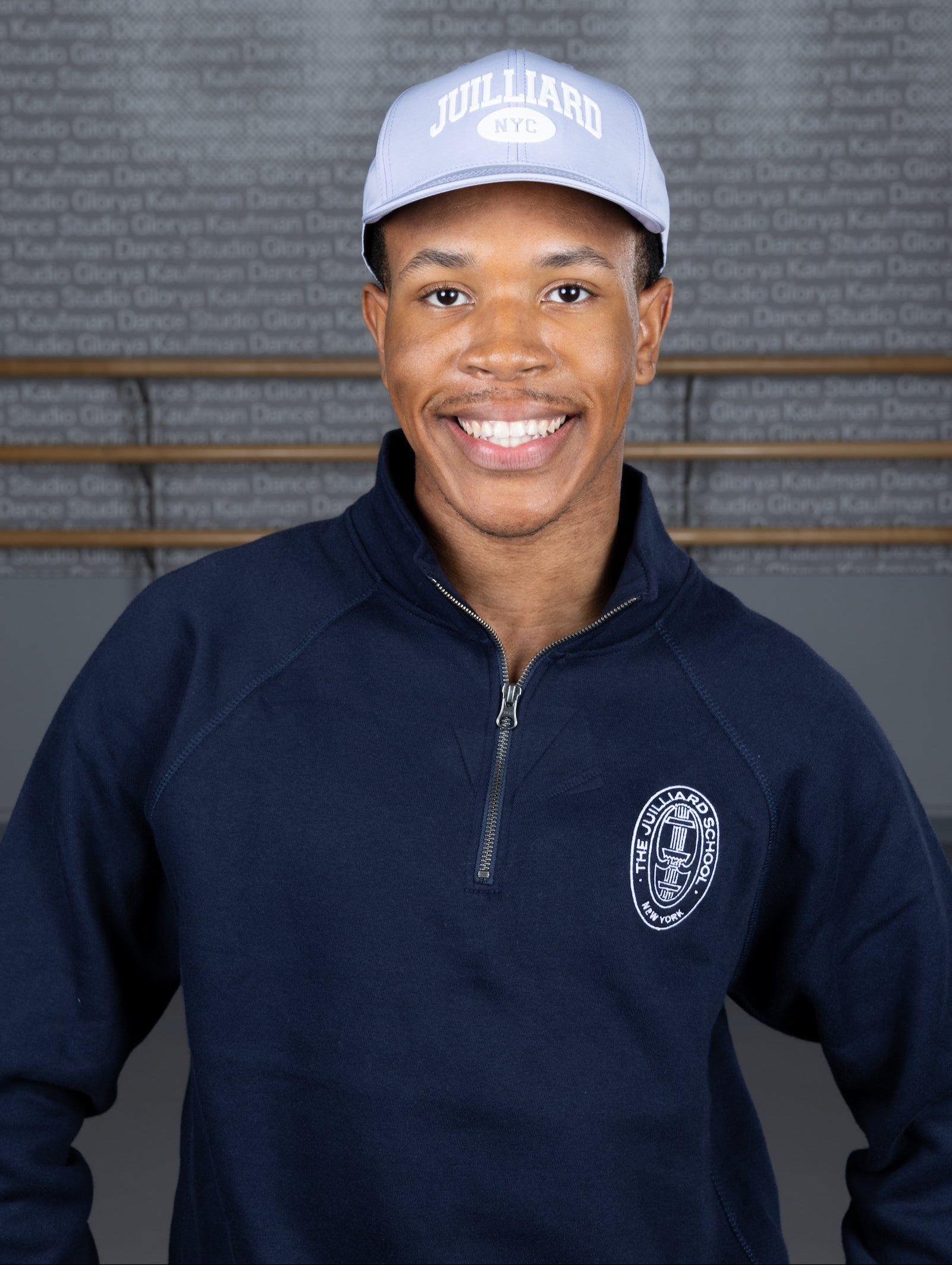 Sweatshirt: Benchmark/Essential Quarter Zip Navy with Embroidered