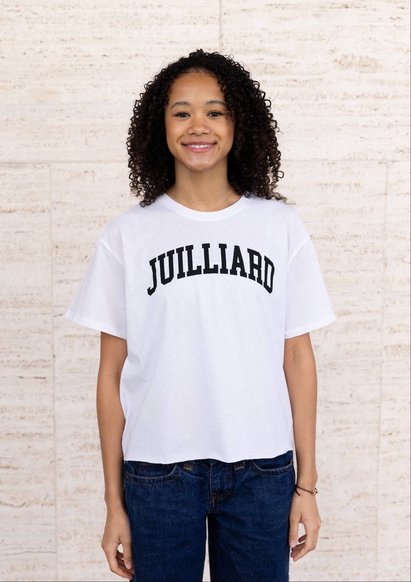 T-Shirt: Clothesline Crop top with Juilliard Collegiate