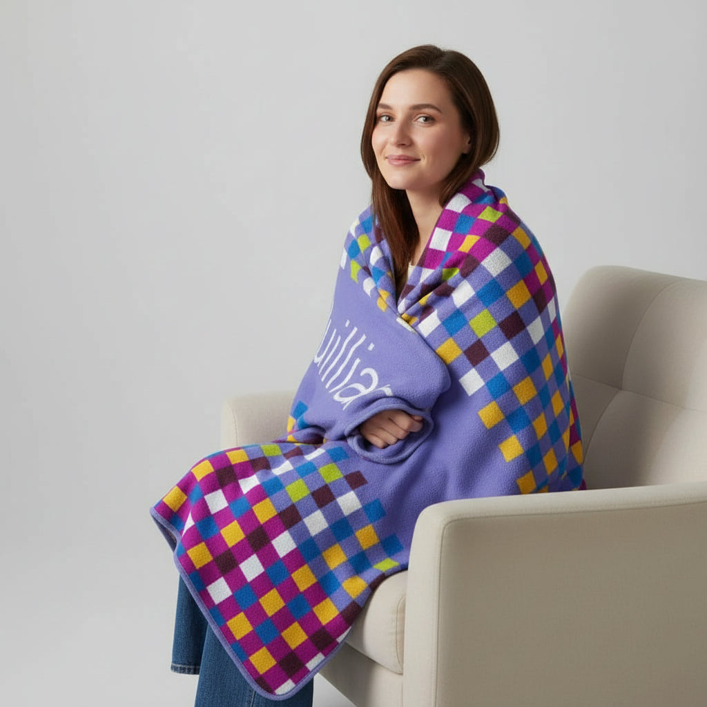 Blanket: Gingham Pattern plus Juilliard seal (60" x 60")