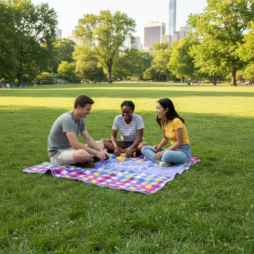 Blanket: Gingham Pattern plus Juilliard seal (60" x 60")