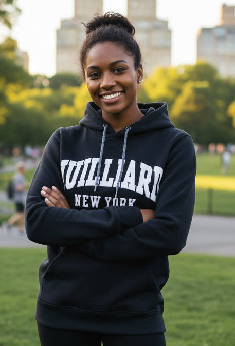 Sweatshirt: 1991 Embroidered Hooded Juilliard NEW YORK logo