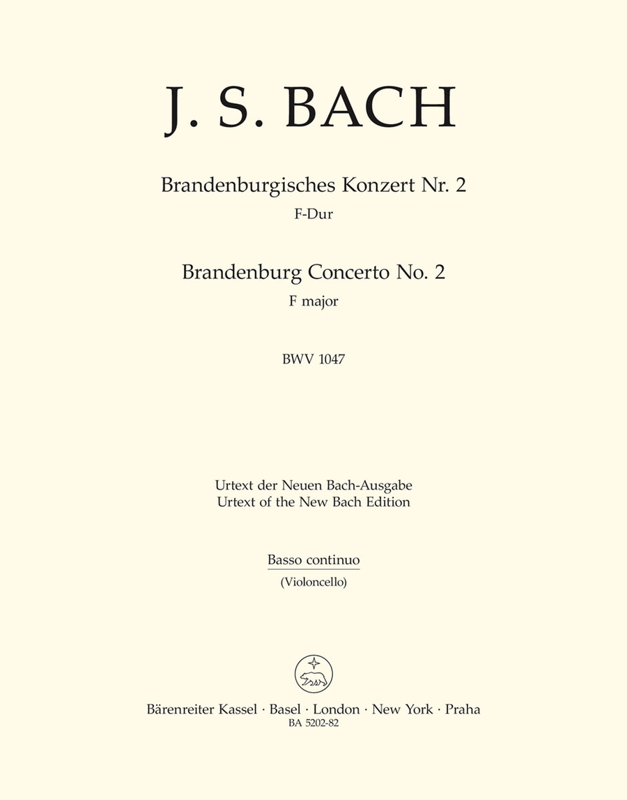 Bach: Cello Part Brandenburg Concerto no. 2 in F major BWV 1047