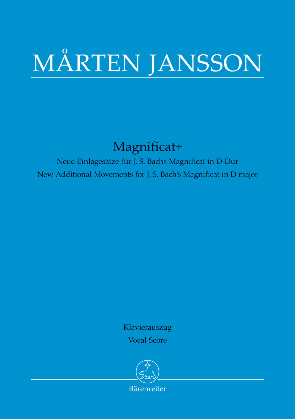 Mårten Jansson: Magnificat+, vocal score, Bärenreiter BA11326-90