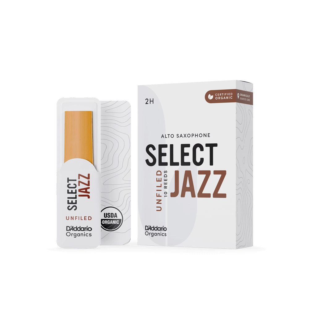D'Addario Organic Select Jazz Alto Saxophone Reed, Unfiled