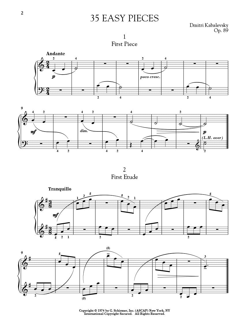 Kabalevsky - 35 Easy Pieces, Op. 89 for Piano - Schirmer Performance Editions