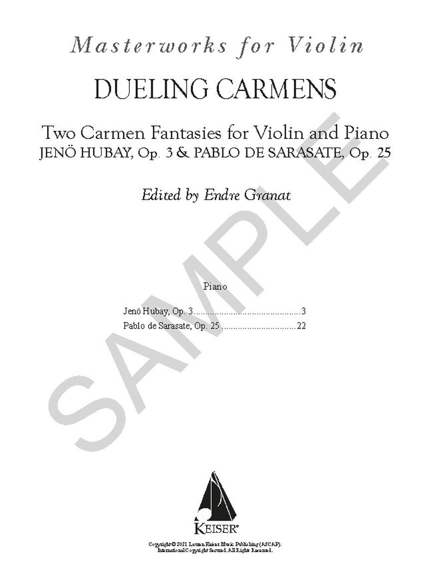 Hubay/Sarasate Dueling Carmens