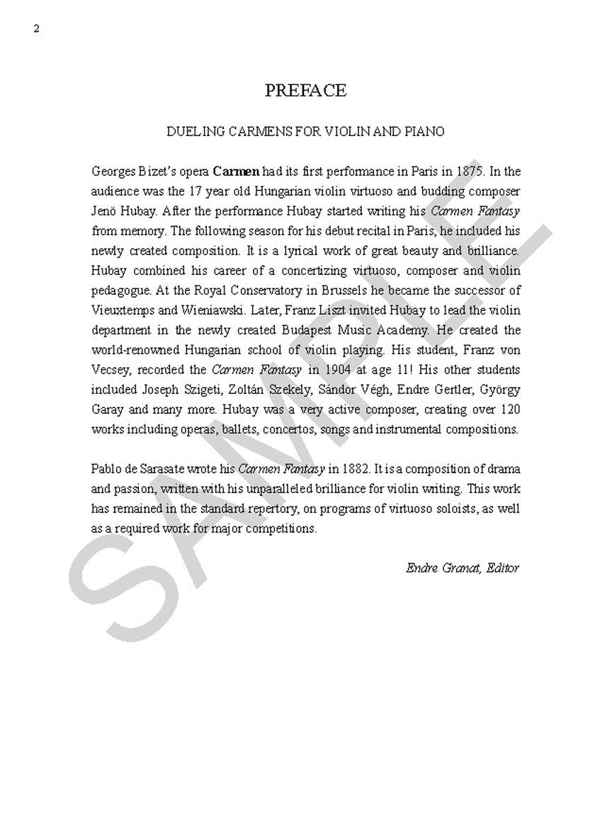 Hubay/Sarasate Dueling Carmens