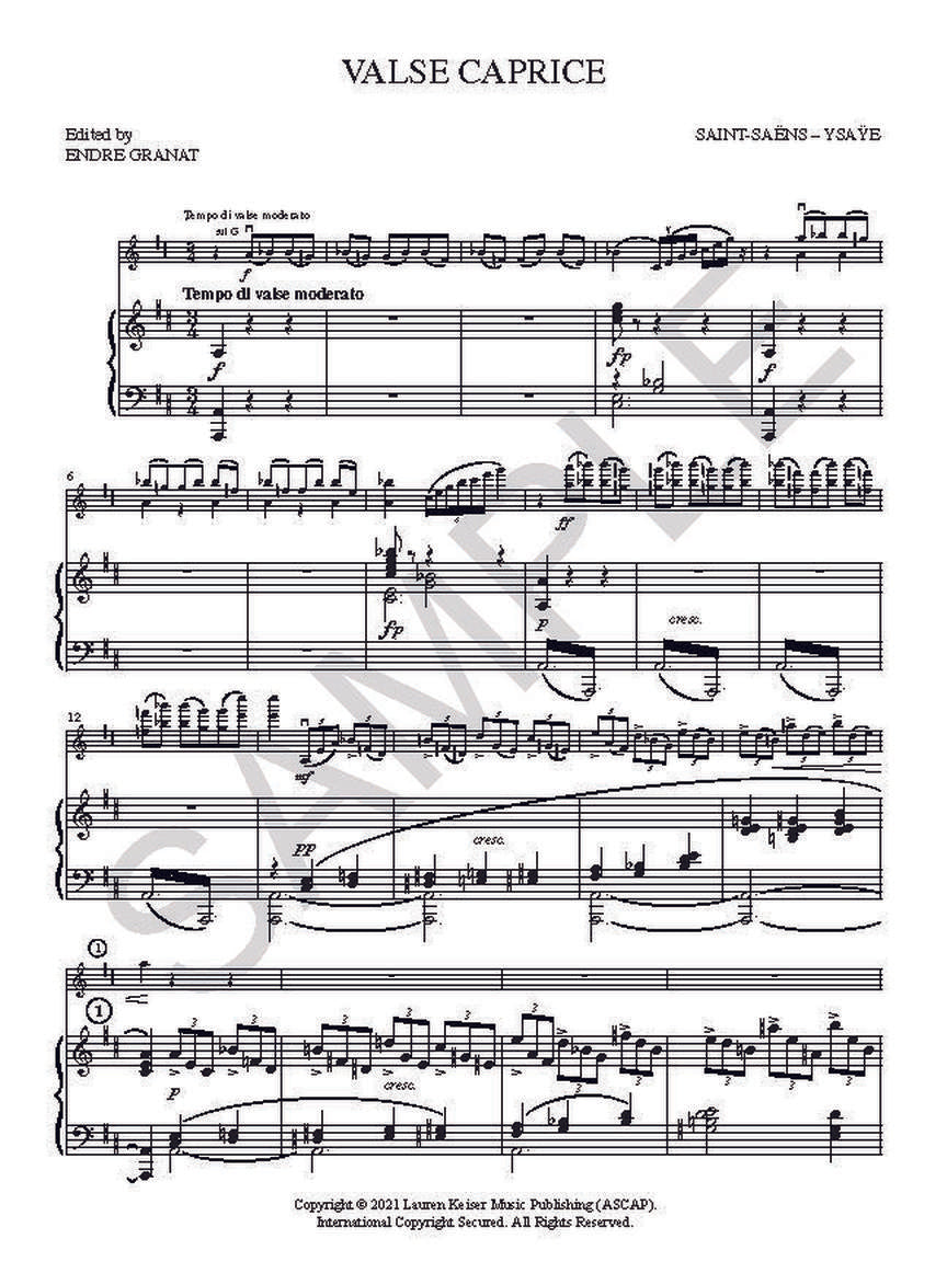 Saint-Saens Valse Caprice for Violin and Piano