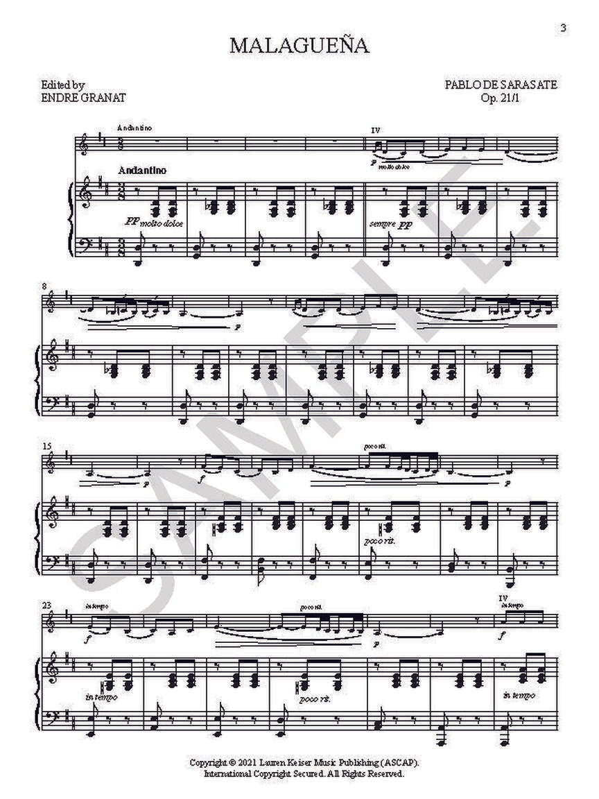 Sarasate 10 Brilliant Miniatures for Violin and Piano