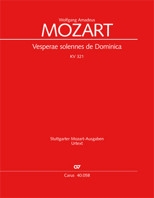 Mozart Vesperae solennes de Dominica KV 321 Vocal Score