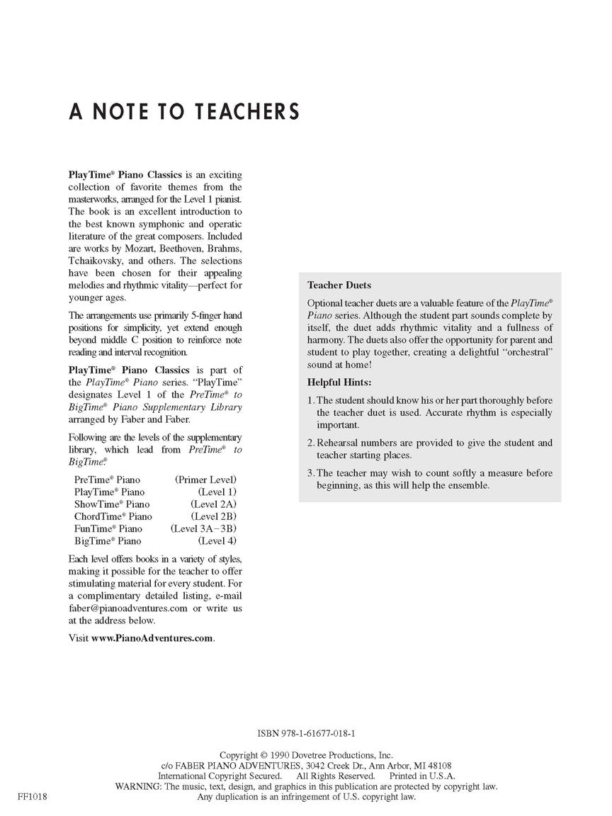 Faber Classics - PlayTime Piano - Level 1