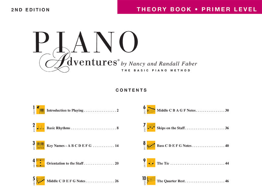 Faber Piano Adventures Theory Book, Primer Level