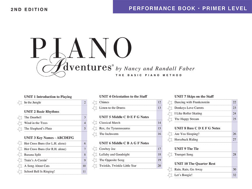 Faber Piano Adventures Performance Book,  Primer Level