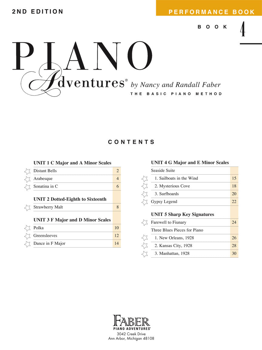 Faber Piano Adventures Performance Book 4