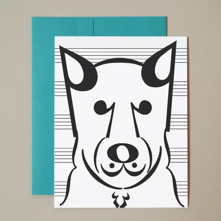 Card: Dog Series Coda Music Note Car