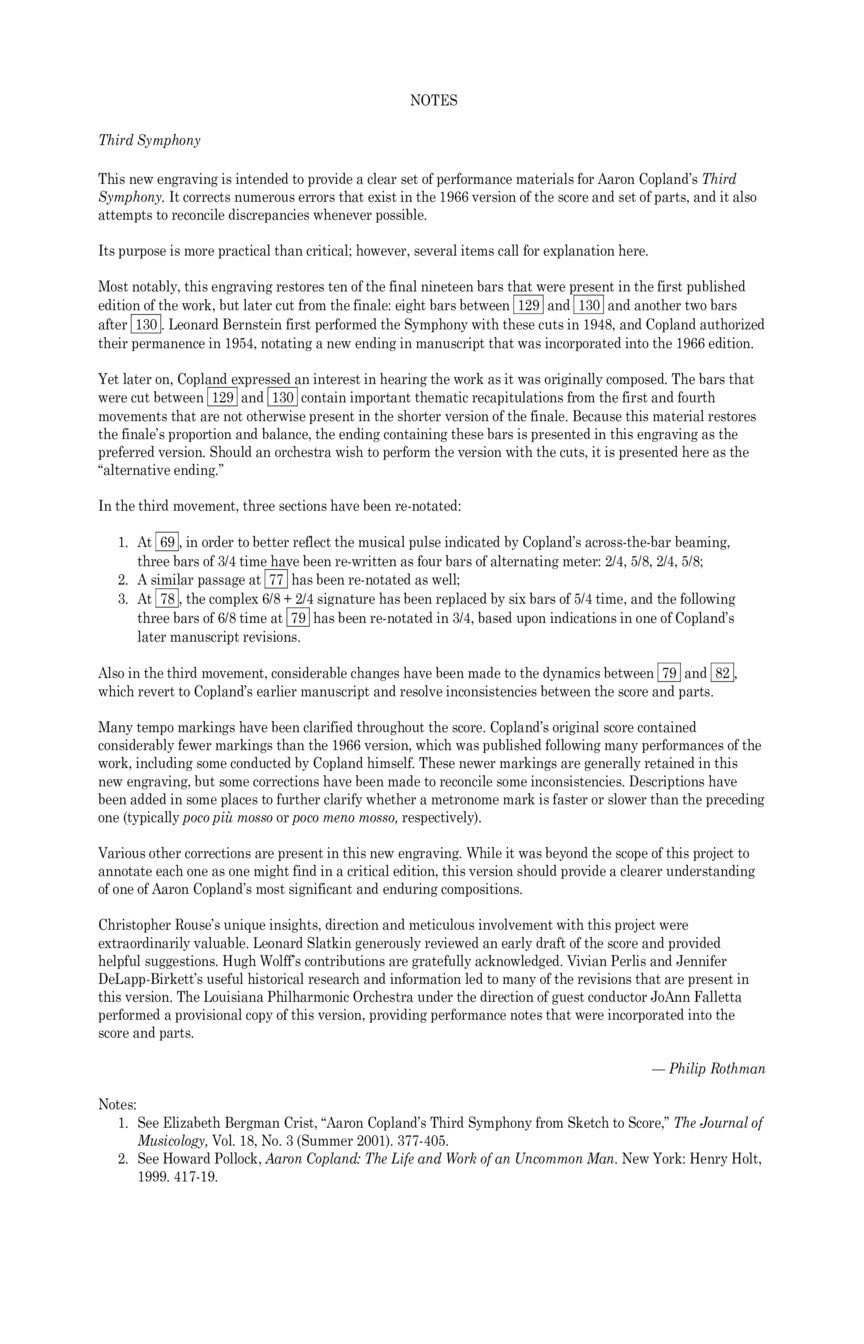 Copland: Symphony No. 3 (Study Score)