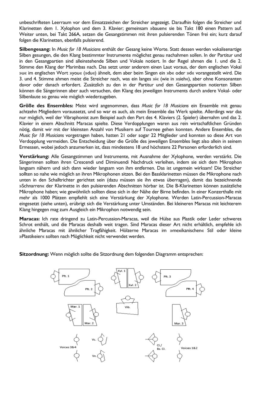 Reich Music for 18 Musicians Score