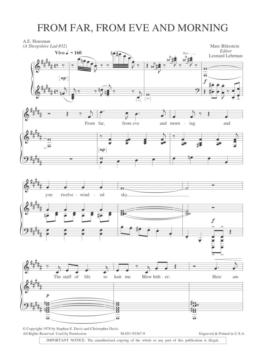 Blitzstein Songbook - Volume 3