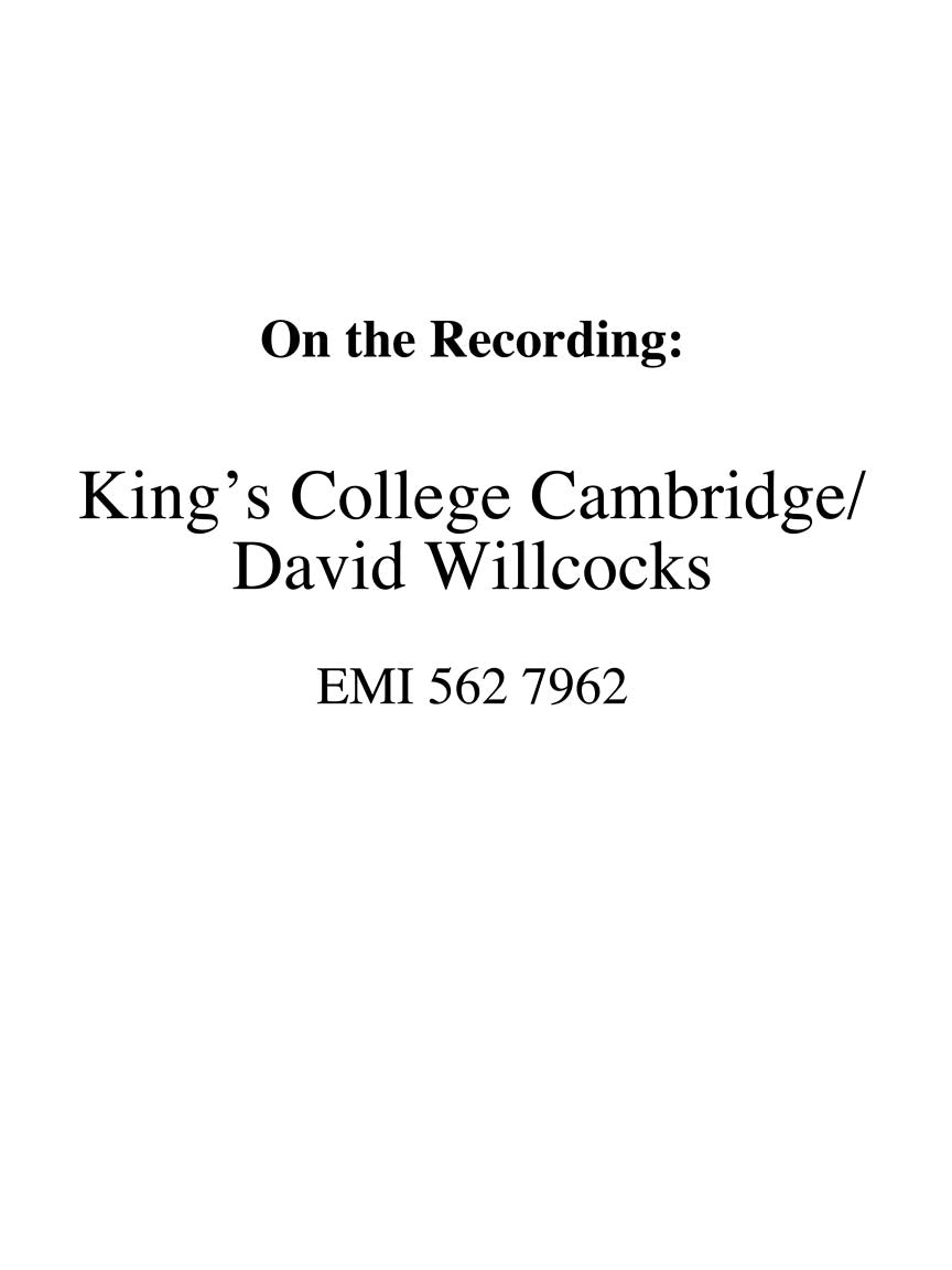 Britten A Ceremony of Carols SATB and Harp or Piano