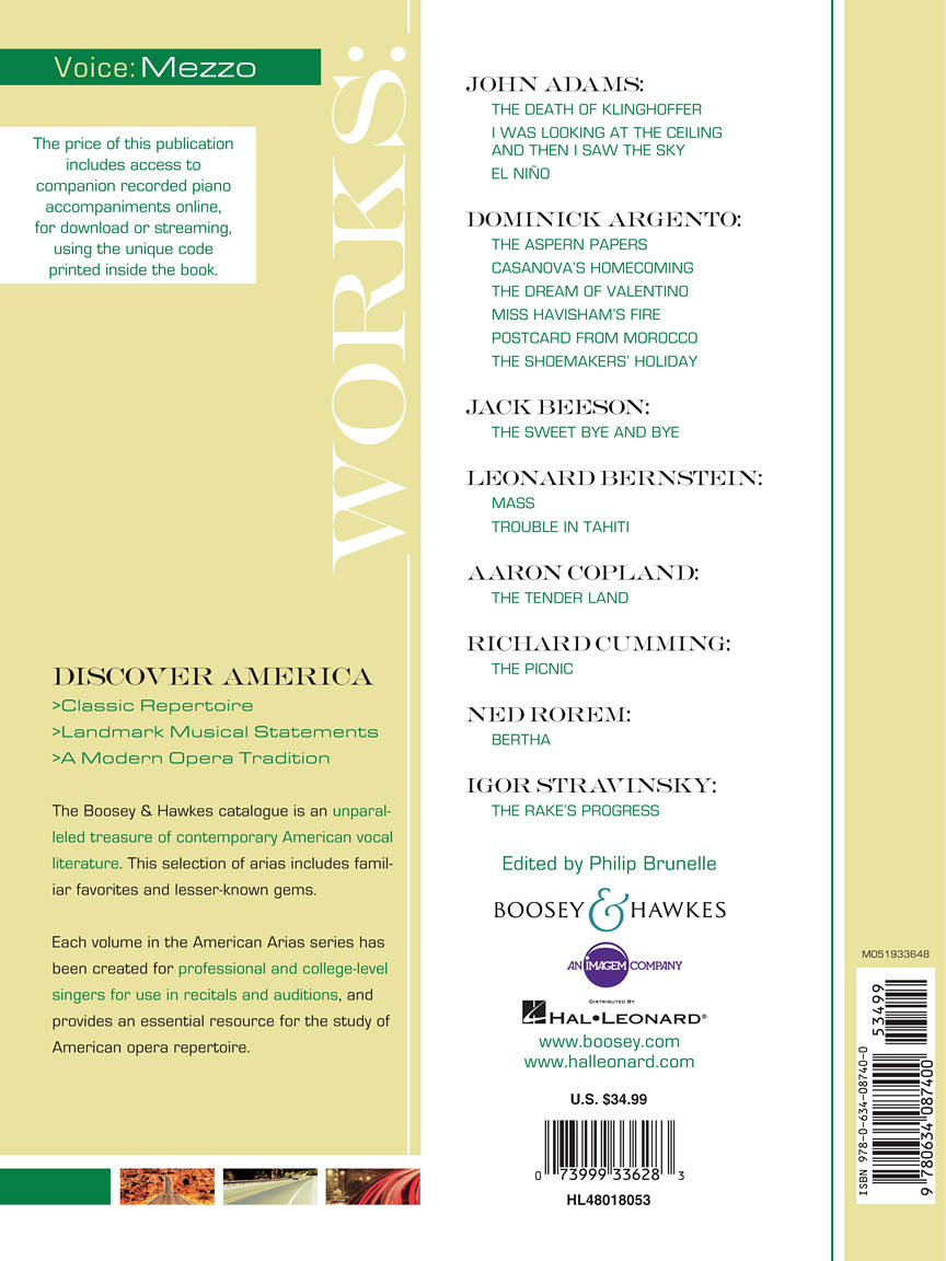 American Arias Mezzo-Soprano with Recorded Piano Accompaniments