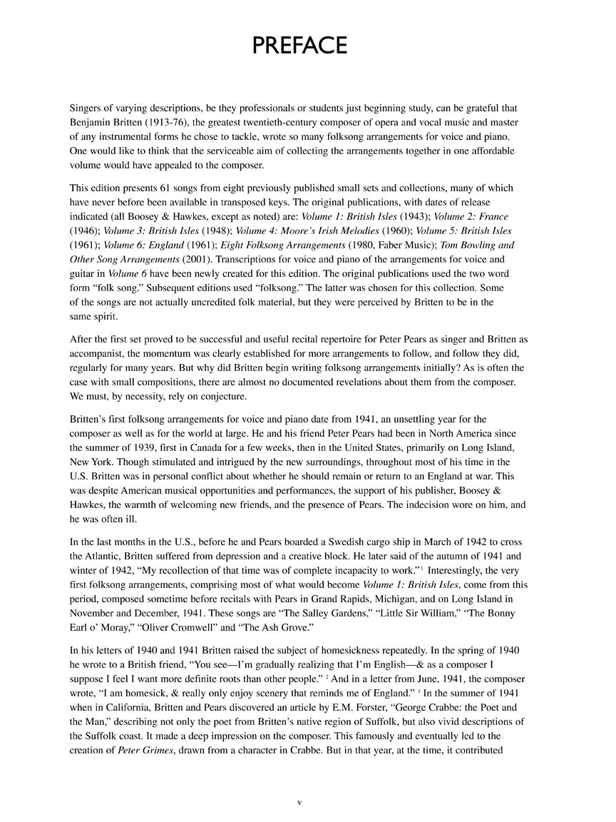 Britten Complete Folksong Arrangements 61 Songs for Medium/Low Voice