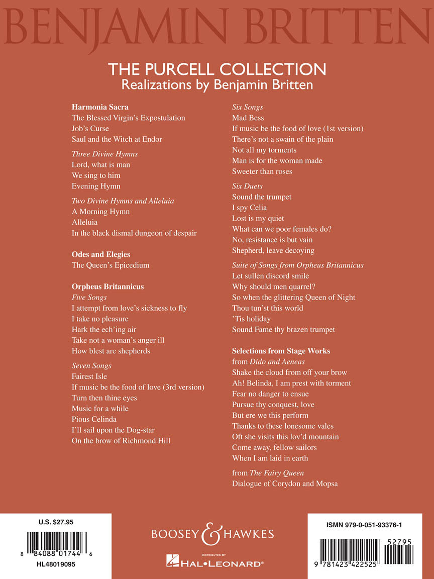 Britten Purcell Collection - 50 Songs  High Voice Realizations by Benjamin Britten