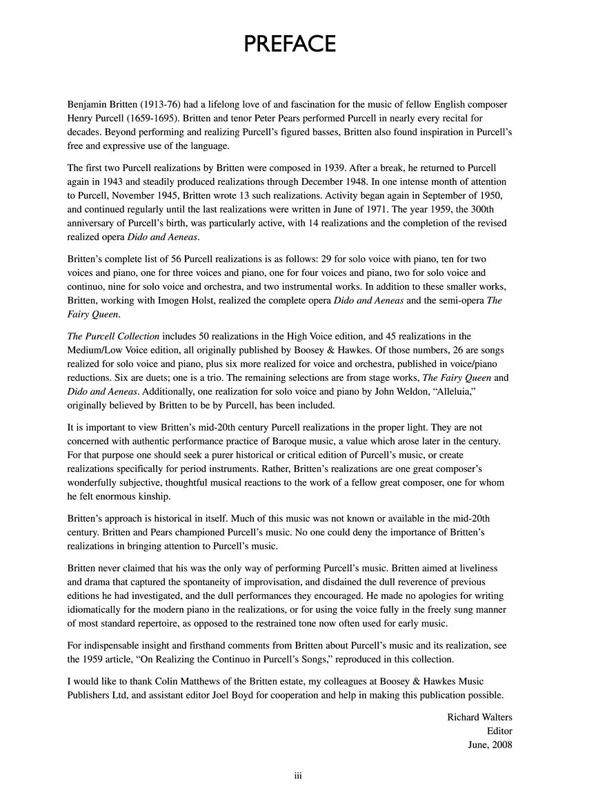 Britten Purcell Collection - 50 Songs  High Voice Realizations by Benjamin Britten