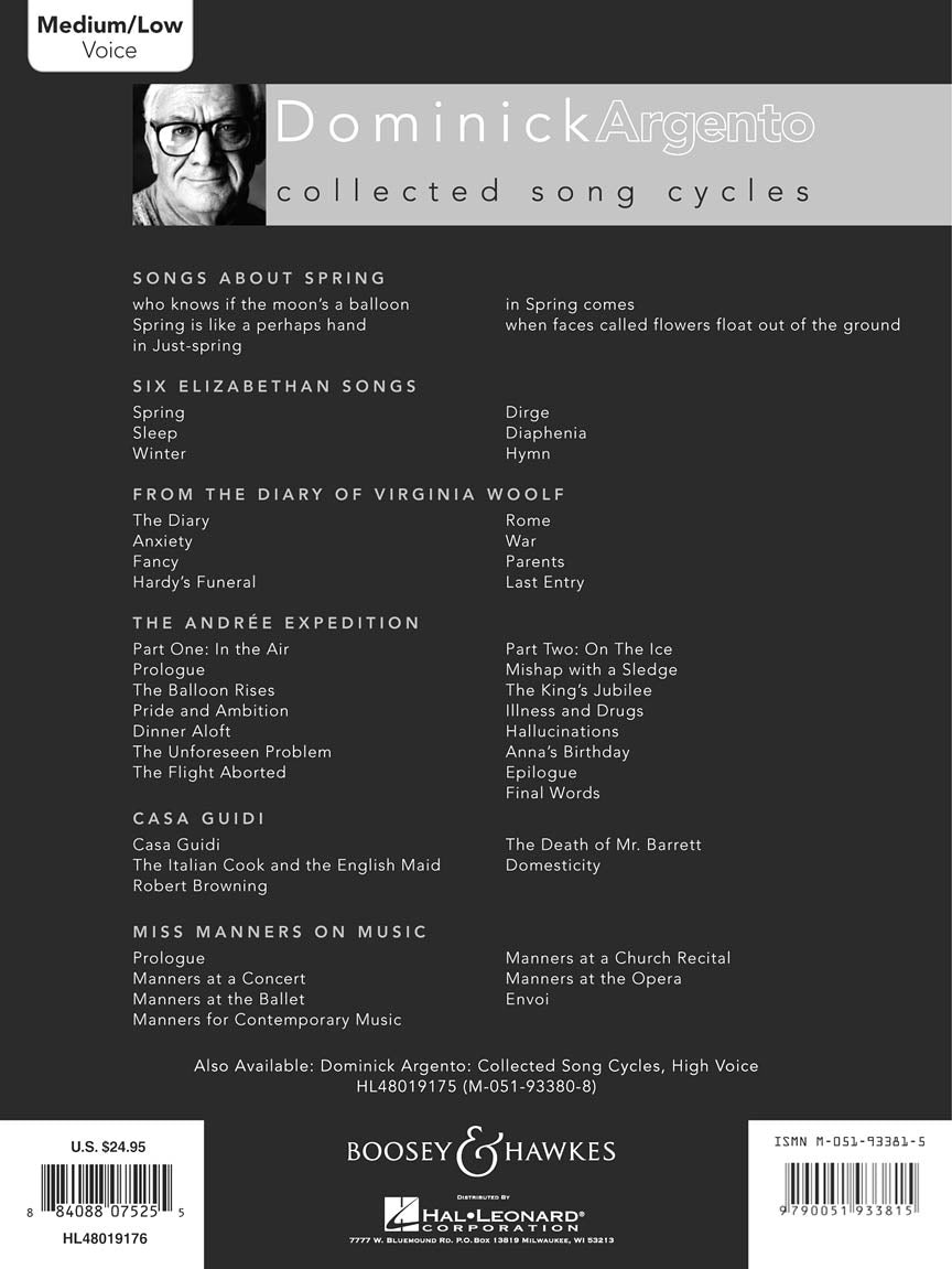 Argento Collected Song Cycles