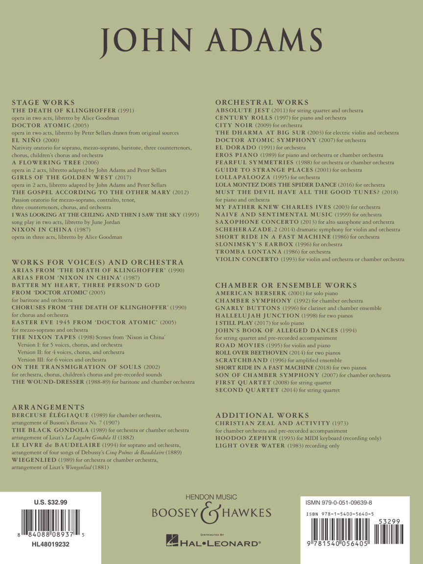 Adams: Violin Concerto (Full Score)