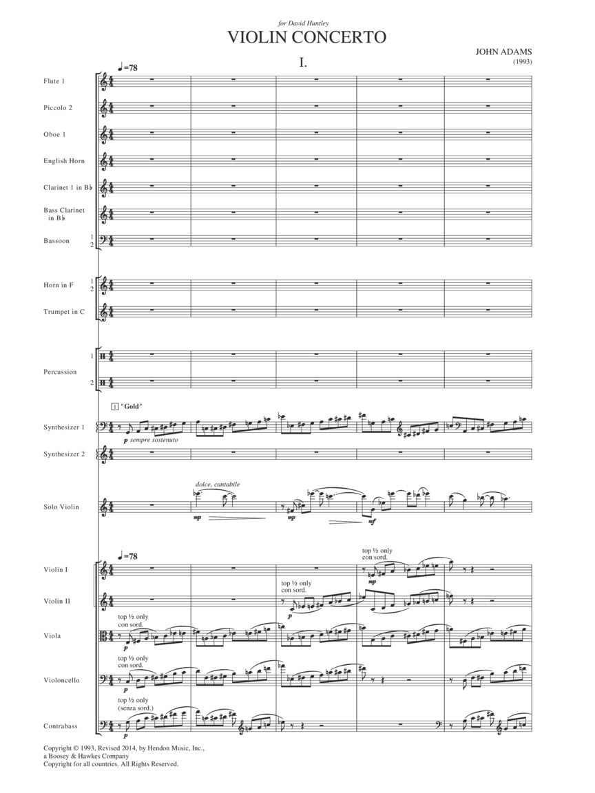 Adams: Violin Concerto (Full Score)