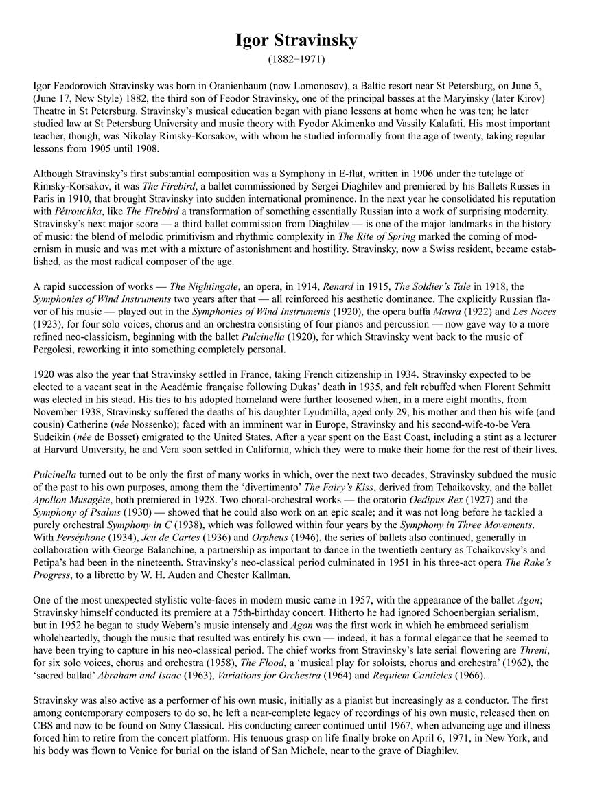 Stravinsky Piano Collection