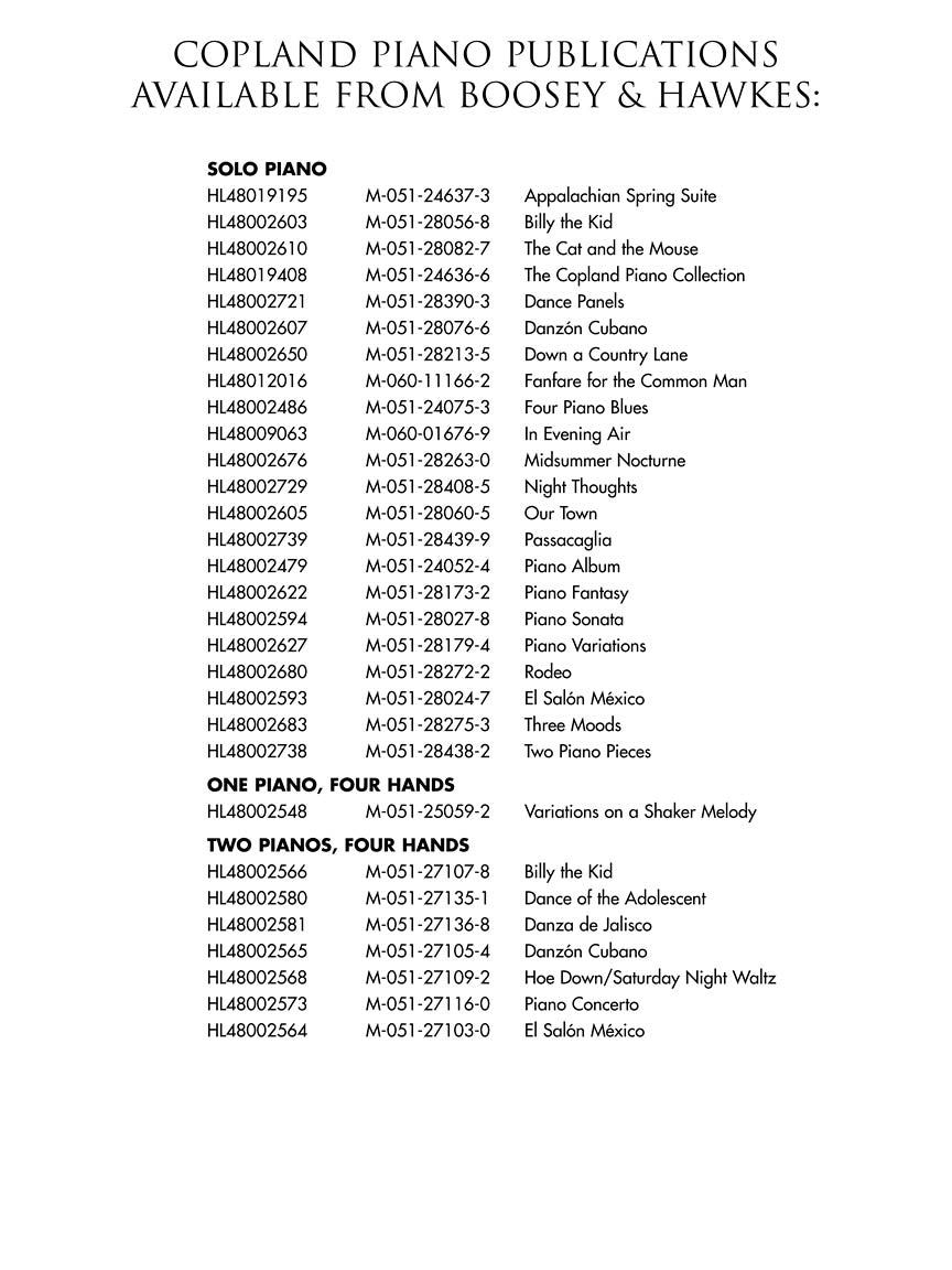 Copland: The Copland Piano Collection