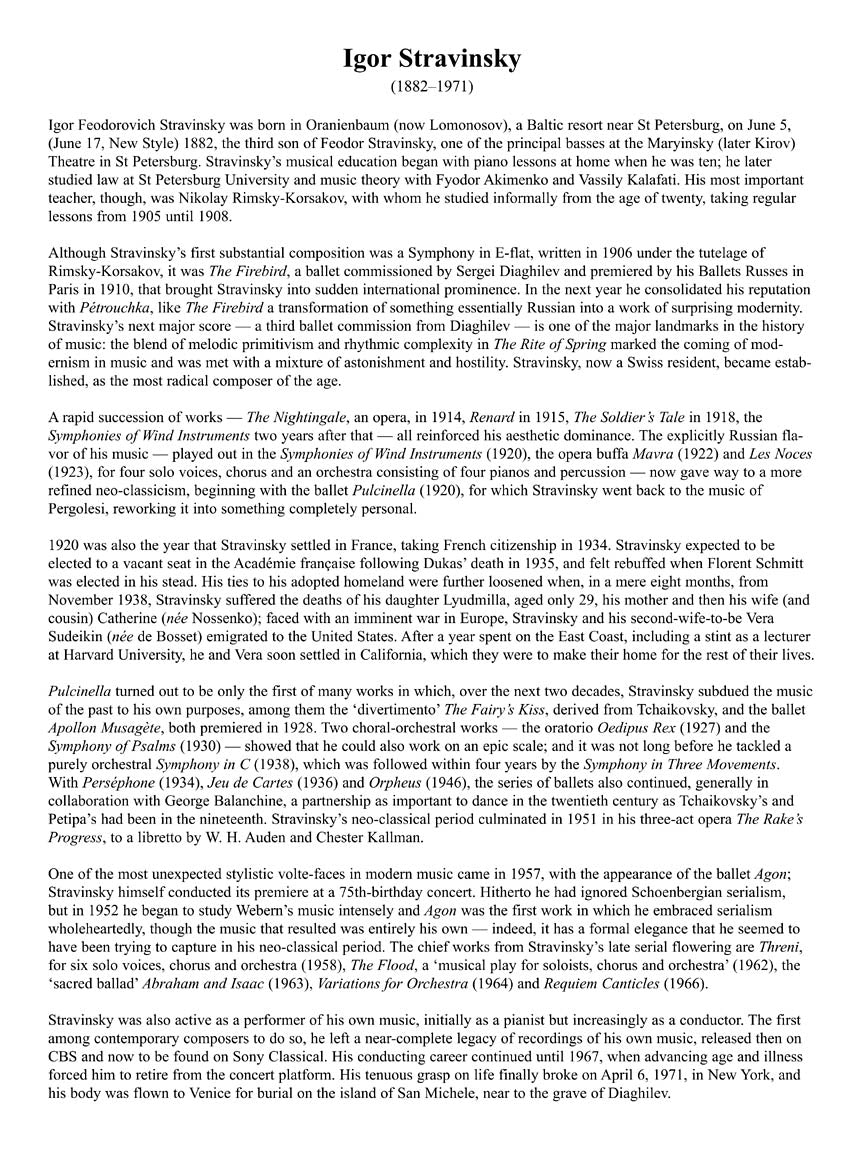 Stravinsky The Violin Collection