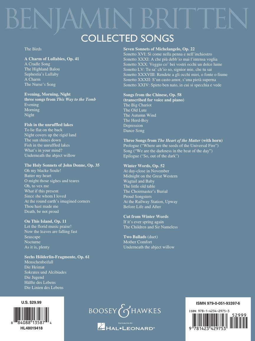 Britten, Benjamin - Collected Songs High