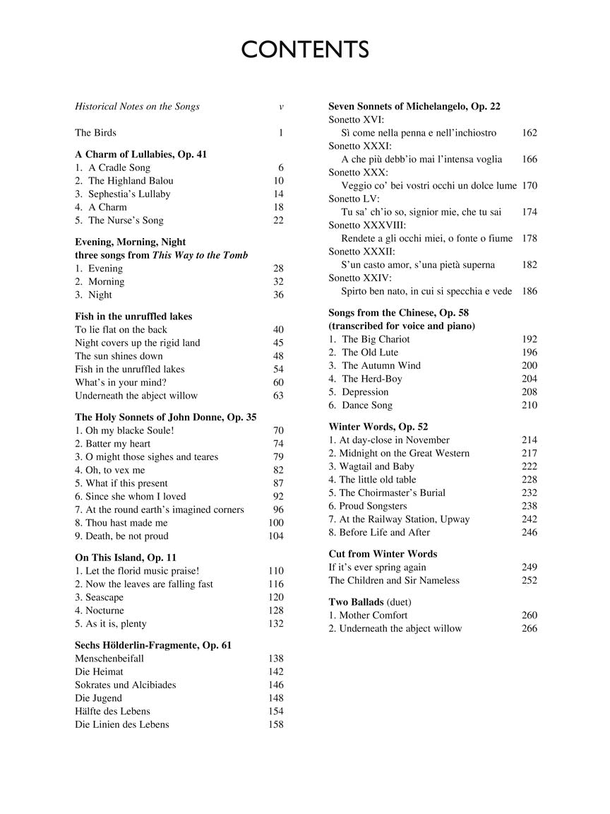 Britten, Benjamin - Collected Songs Med Low