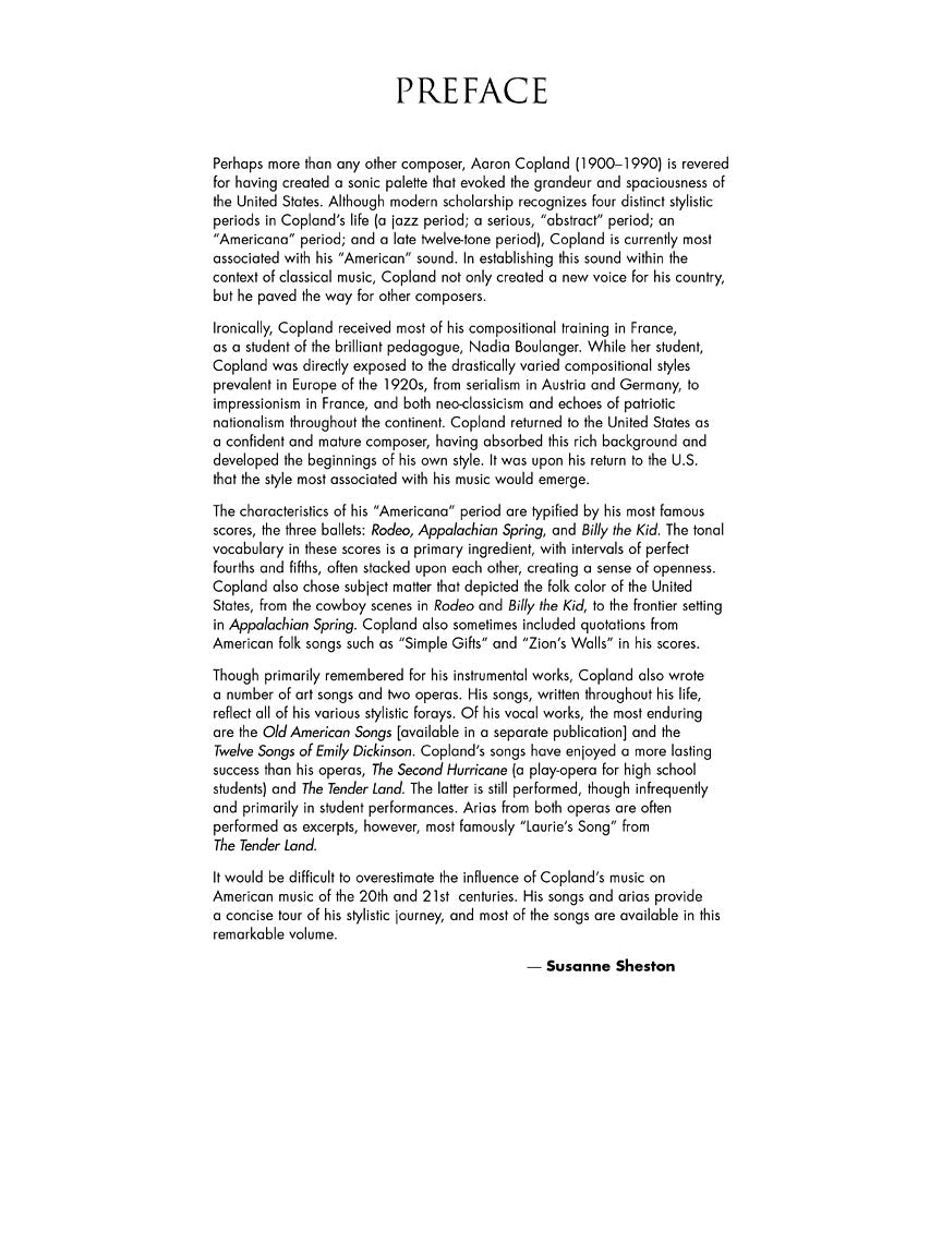 Copland: Art Songs and Arias - High Voice