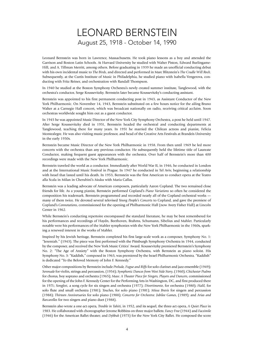 Bernstein Art Songs and Arias Medium/Low Voice