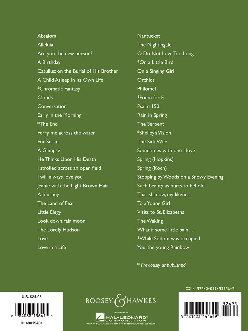 Rorem 50 Collected Songs  Medium/Low Voice