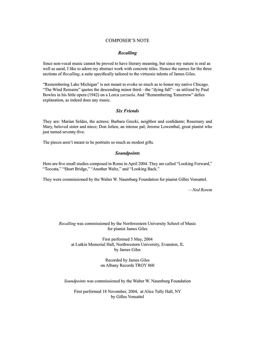 Rorem Piano Album II