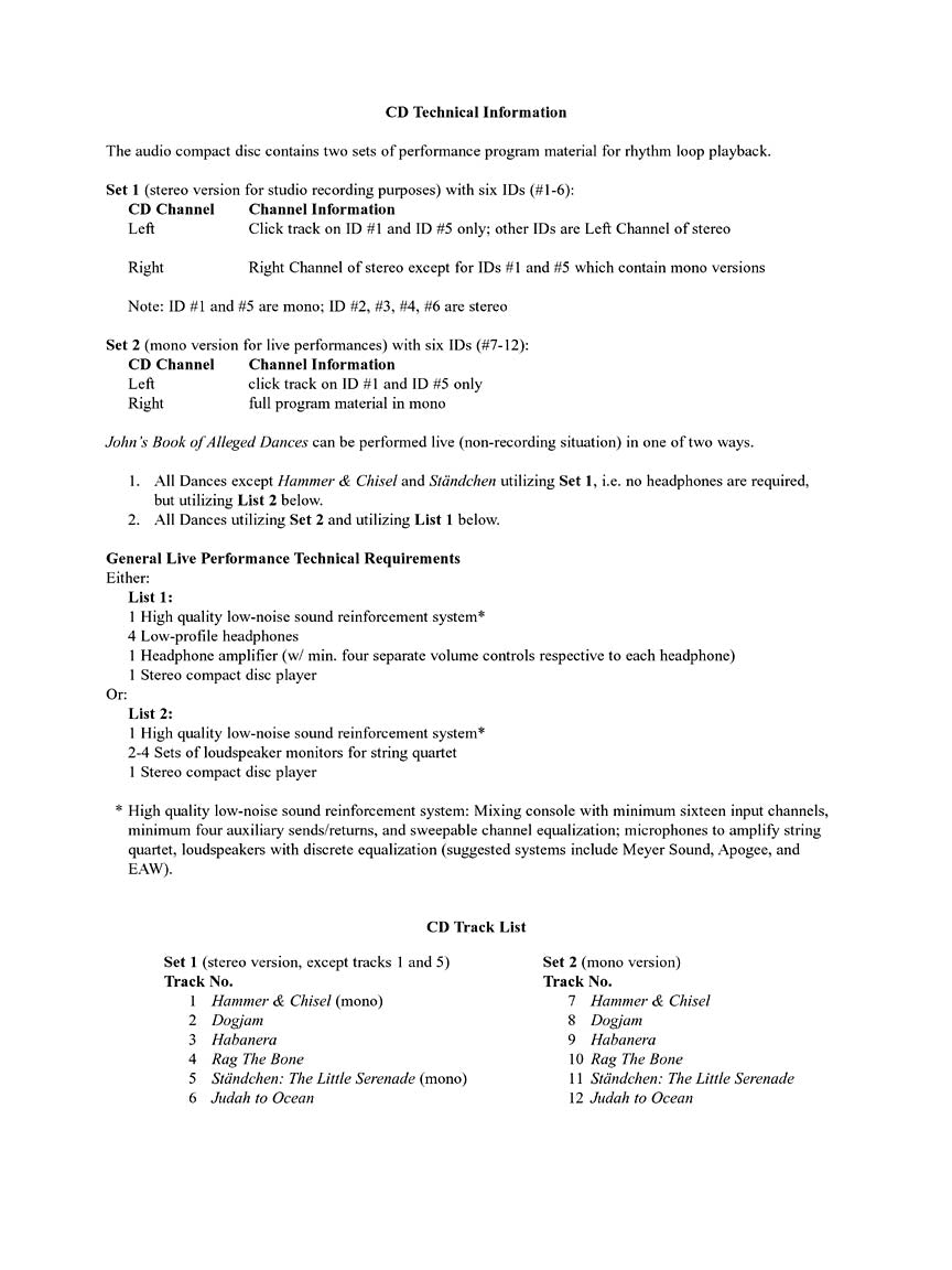 Adams: John's Book of Alleged Dances (Parts With CD)