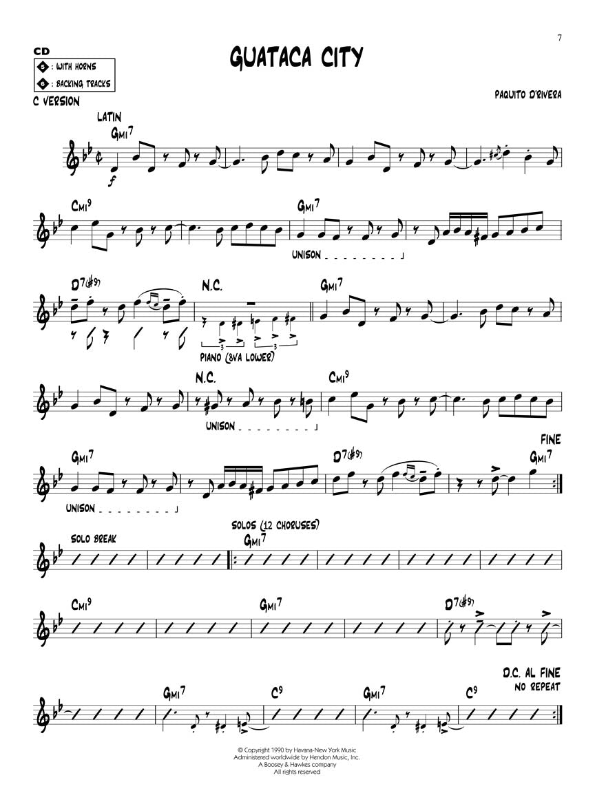 D'Rivera, Paquito - Jazz Play-Along Volume 112