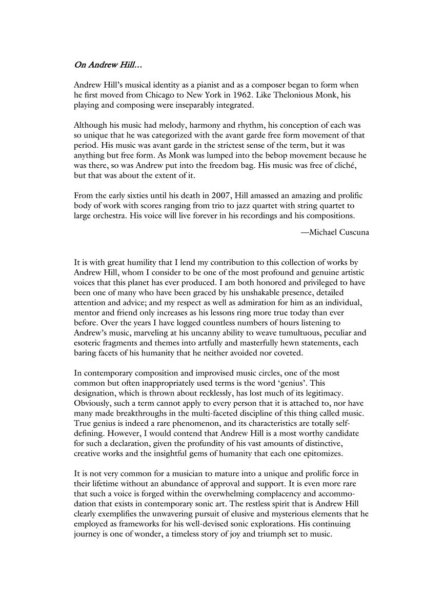 Hill, Andrew Hill - 21 Piano Compositions