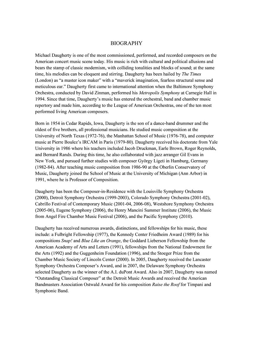 Daugherty Ladder to the Moon - Full Score & Solo Violin