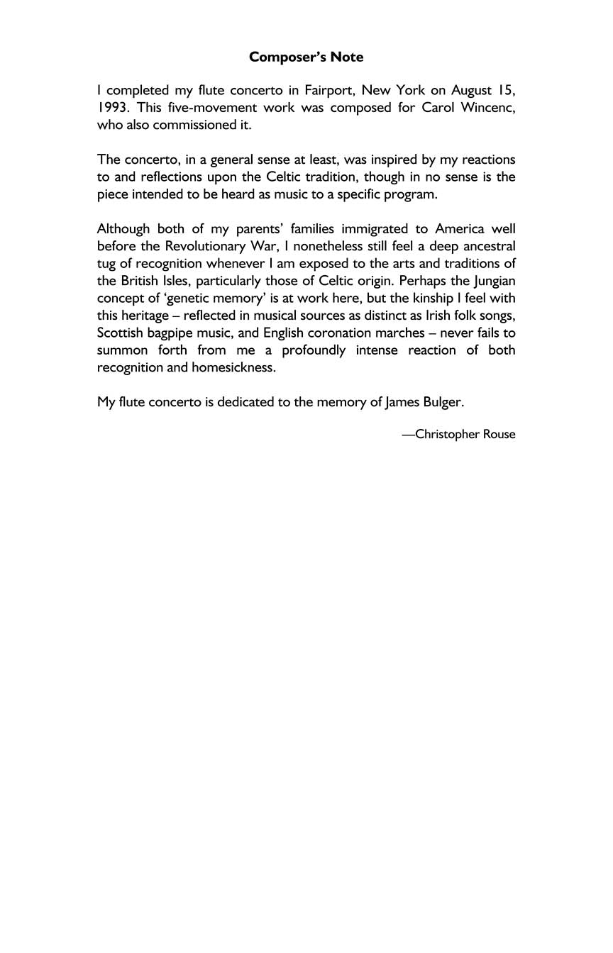 Flute Concerto - Study Score