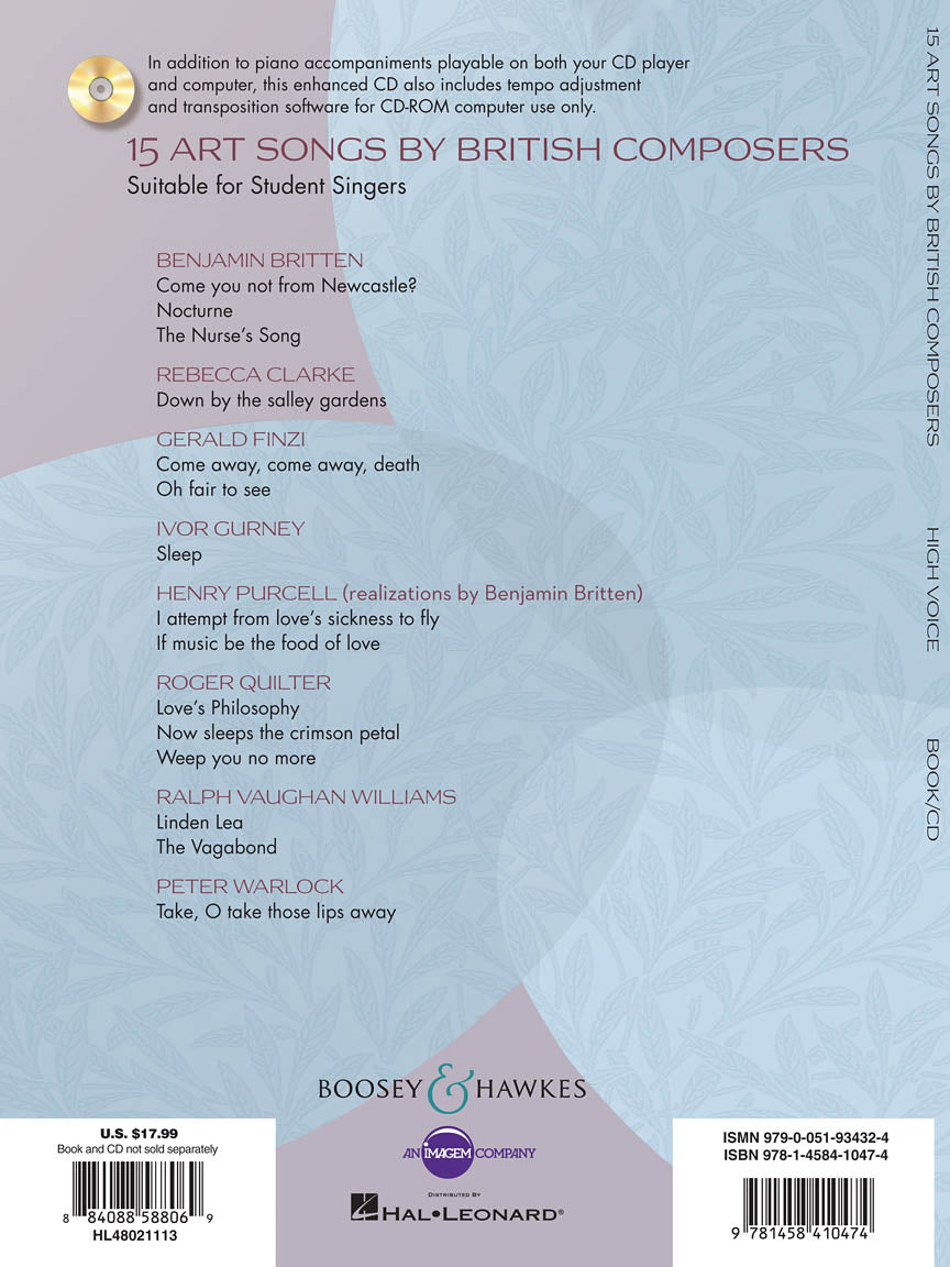 Fifteen Art Songs by British Composers High Voice