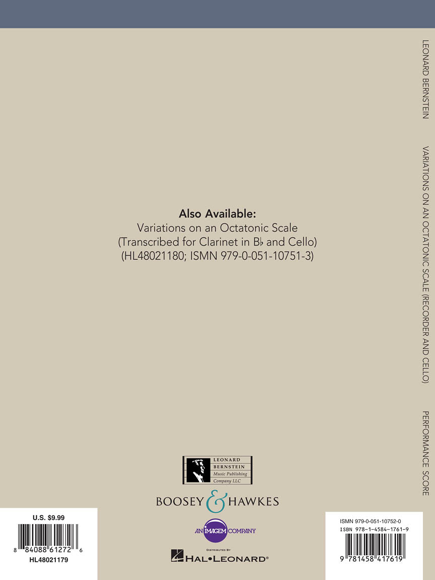 Bernstein - Variations on an Octatonic Scale